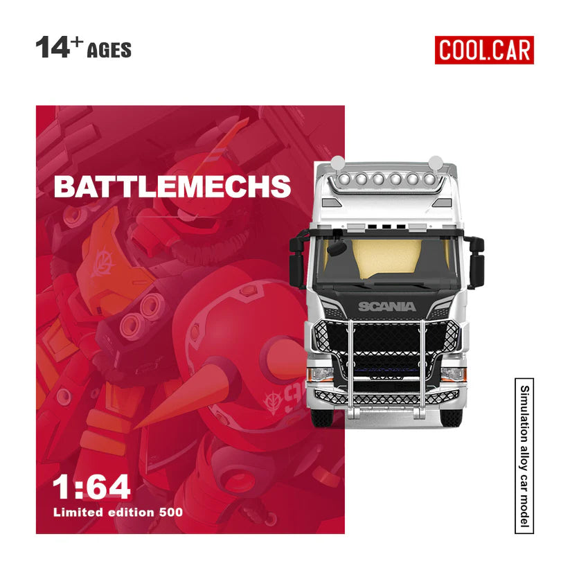 CoolCar 1:64 Scania container truck pink mecha paint simulation alloy car model