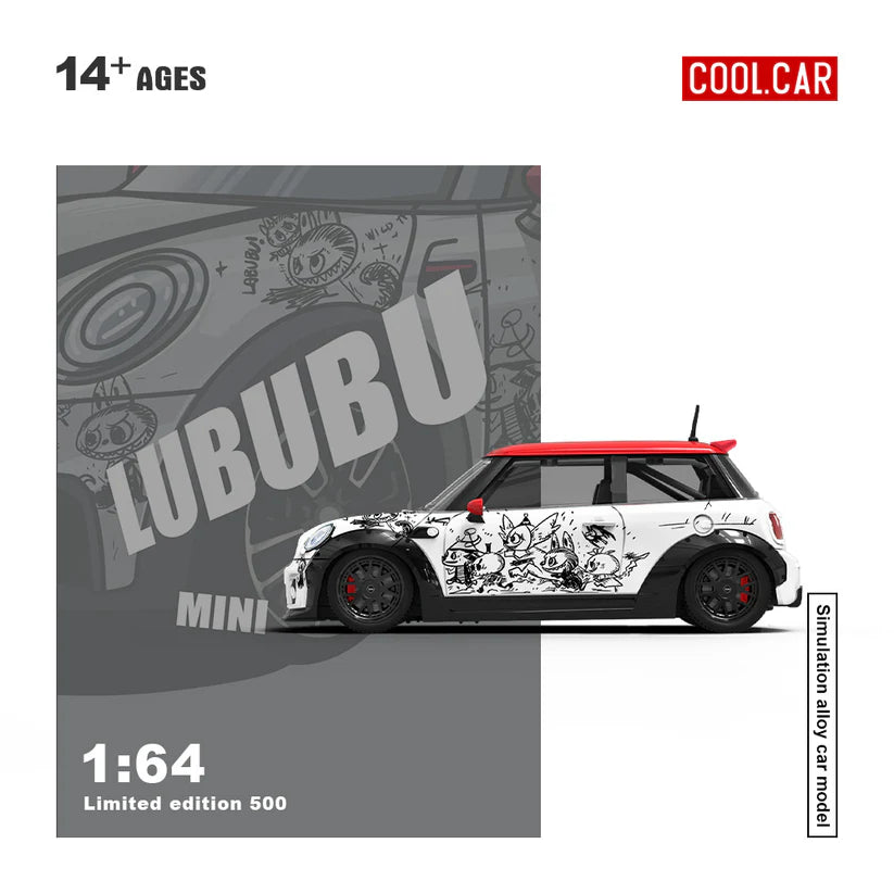 CC 1:64 BMW MINI COOPER LUBUBU painted simulation alloy car model