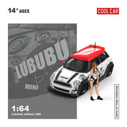 CC 1:64 BMW MINI COOPER LUBUBU painted simulation alloy car model