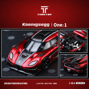 TIME TOP 1:64 Koenigsegg one1 - Metallic Red - Gift Box Edition