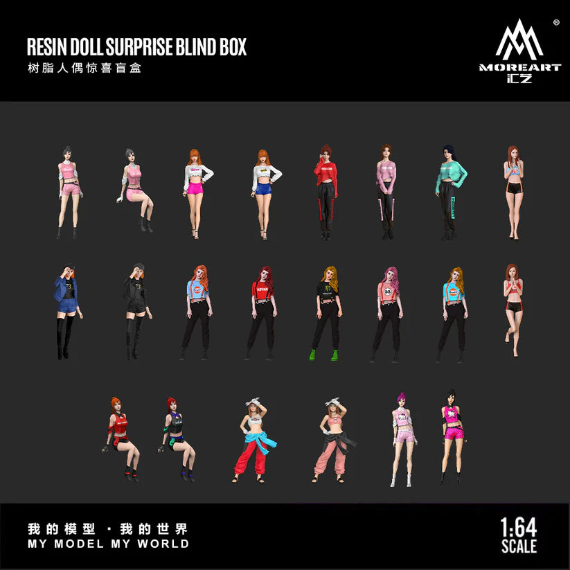 MOREART1:64 RESIN DOLL SURPRISE BLIND BOX SIMULATION RESIN MODEL