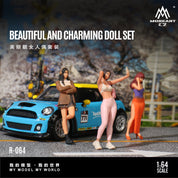 MoreArt1:64 Beautiful and Beautiful Girl Doll Set Simulation Resin Model
