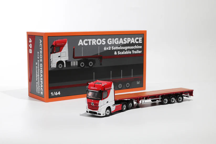 1:64 Mercedes-Benz Actros 6x2 &amp; Scalable Trailer