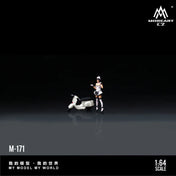 Huiyi MoreArt 1:64 White Scooter Motorcycle Female Servant Figure, Resin Model