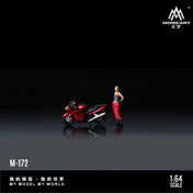 Moreart 1:64 Honda CBR1100XX Metal Red Motorcycle Girl Simulation Resin model