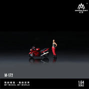 Moreart 1:64 Honda CBR1100XX Metal Red Motorcycle Girl Simulation Resin model