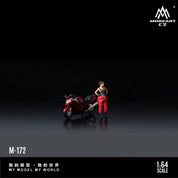 Moreart 1:64 Honda CBR1100XX Metal Red Motorcycle Girl Simulation Resin model