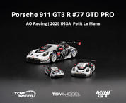 MINIGT 1/64 - Porsche 911 GT3 R #77 AO Racing 2025 IMSA  Petit Le Mans BL
