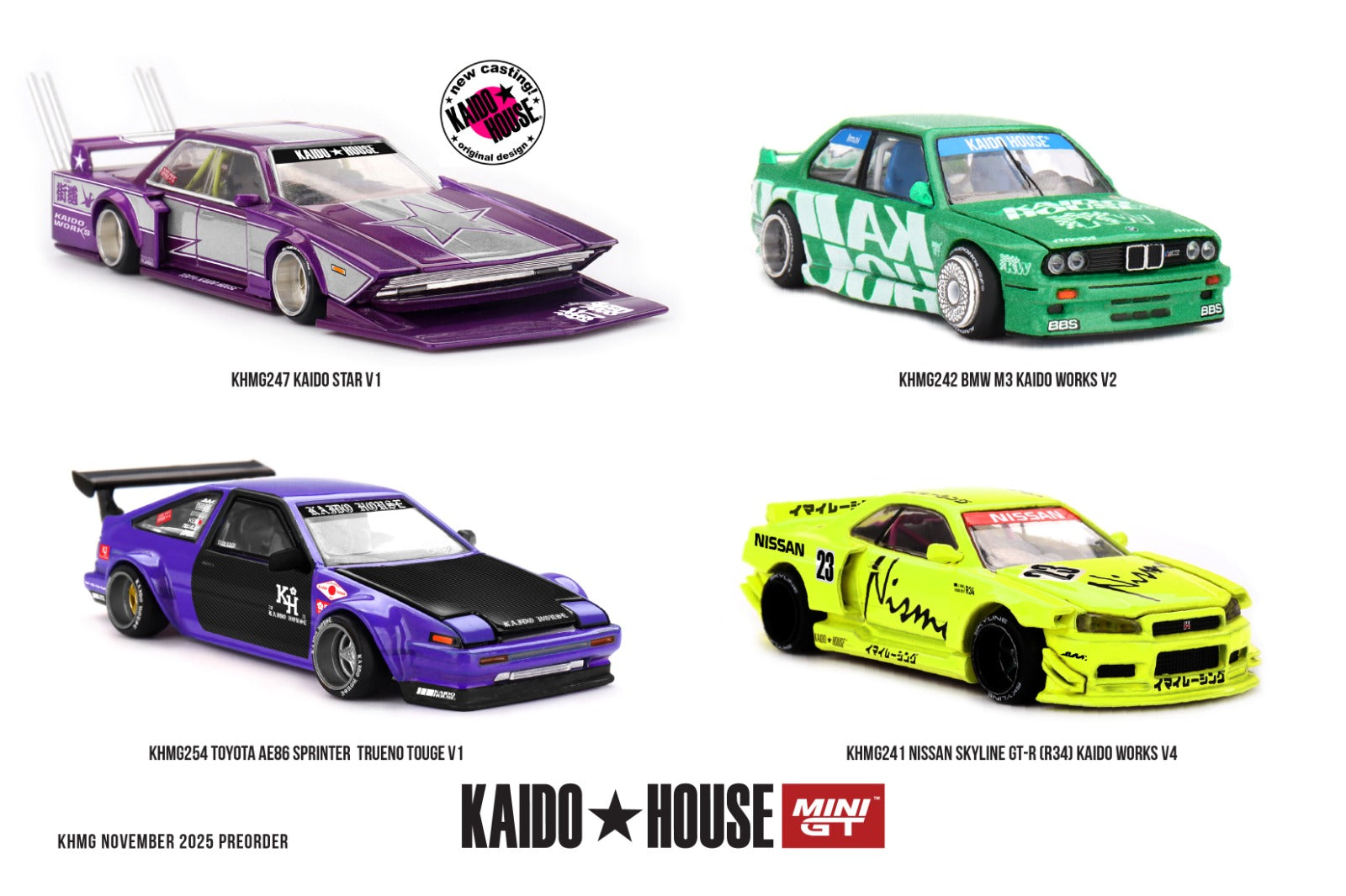 KaidoHouse x Mini GT Toyota AE86 Sprinter Trueno TOUGE V1 KHMG254