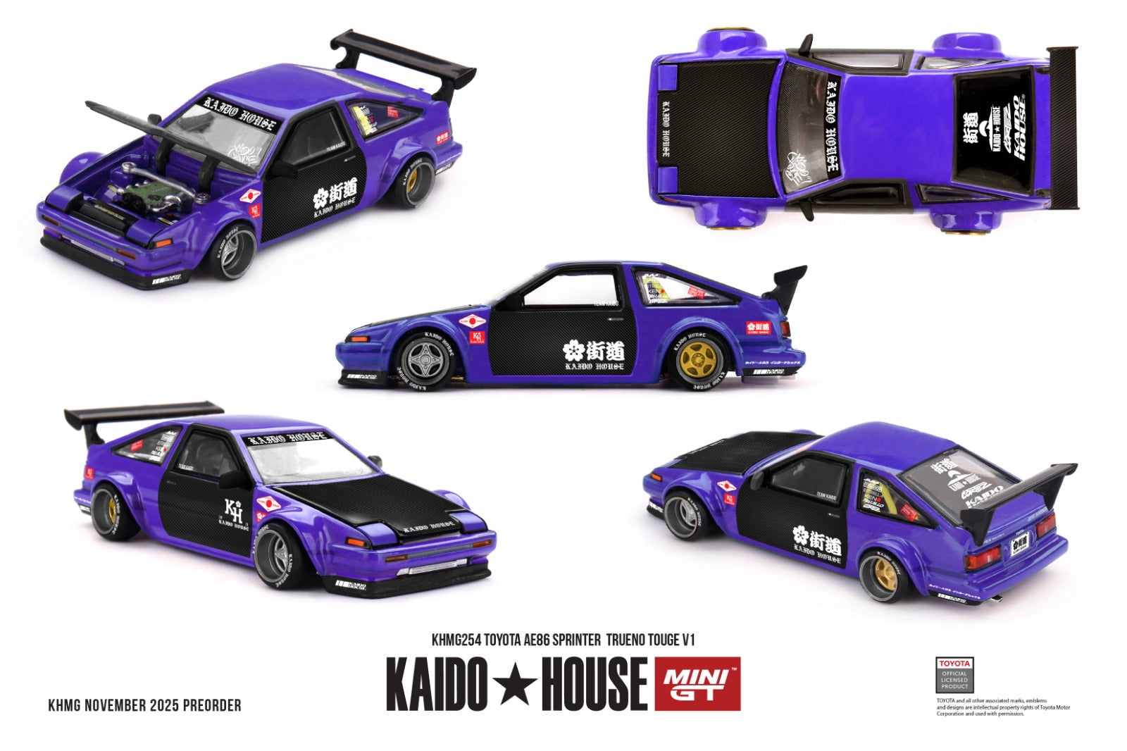 KaidoHouse x Mini GT Toyota AE86 Sprinter Trueno TOUGE V1 KHMG254