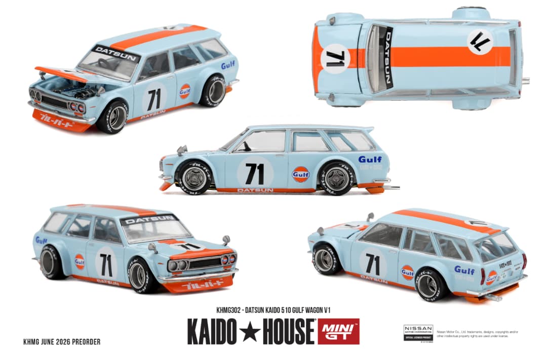 KAIDO HOUSE X MINI GT 1/64 Datsun KAIDO 510 GULF Wagon V1
