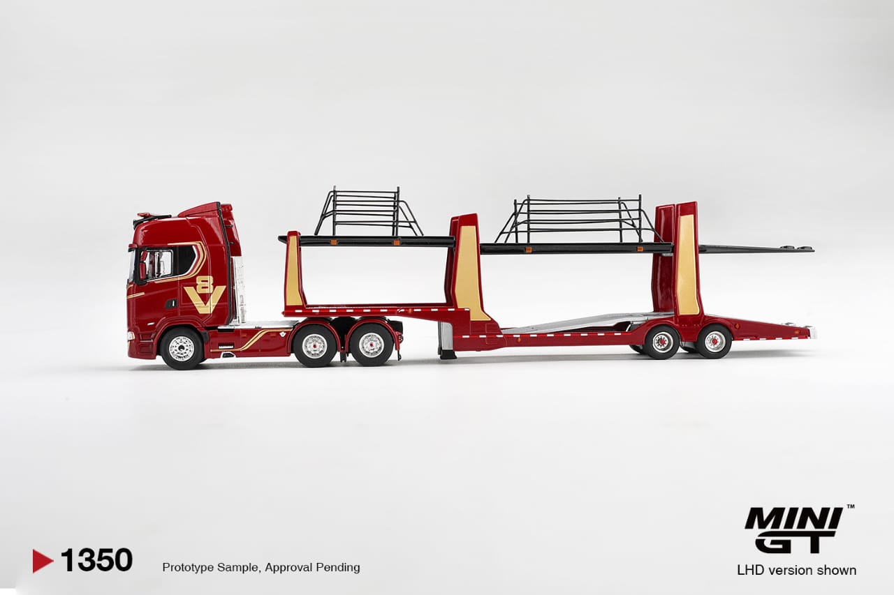 MINIGT 1/64 sporter V8 50th anniversary + Car transporter Red 8