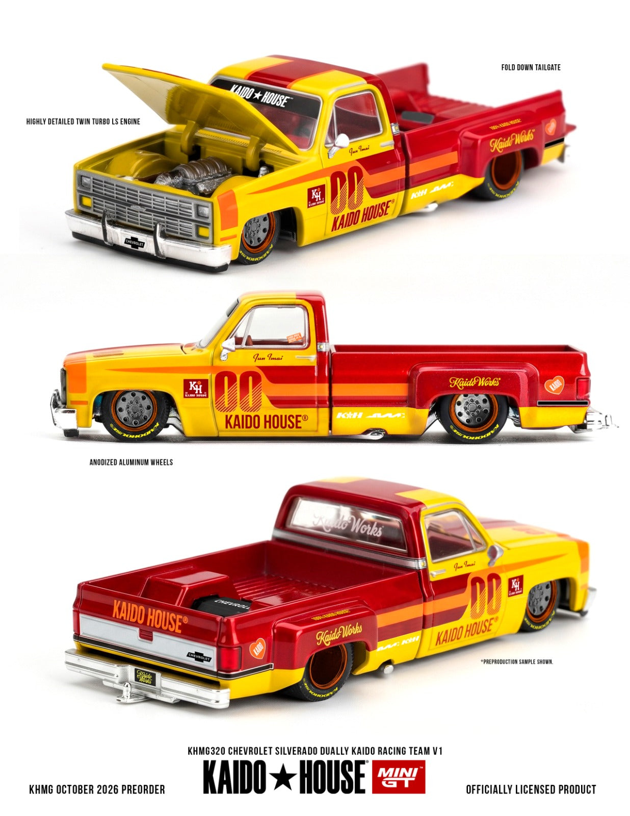 KAIDO HOUSE X MINI GT 1/64 Chevrolet Silverado Dually Kaido Racing Team V1