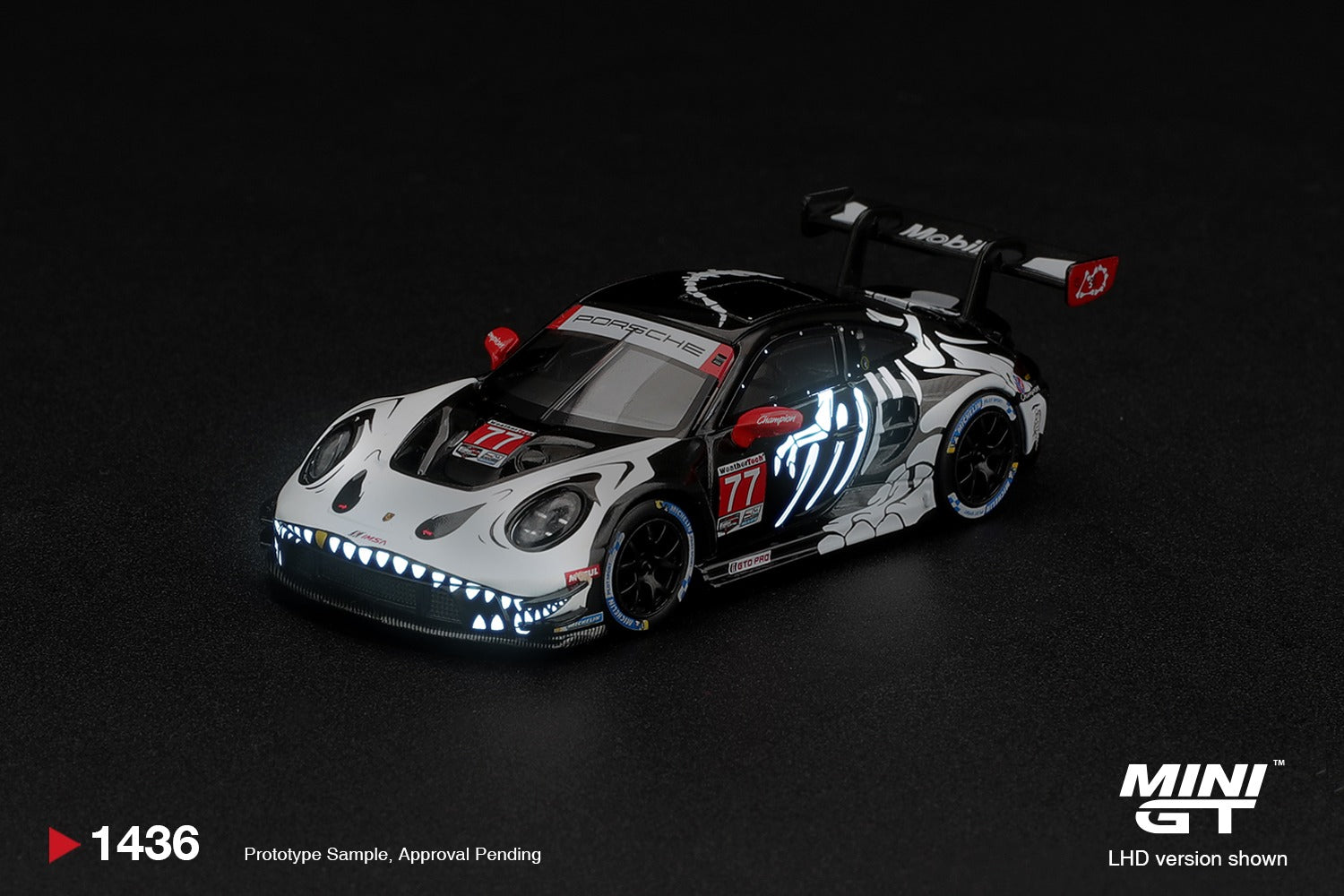 MINIGT 1/64 Porsche 911 GT3 R (992) #77 AO Racing "Skeleton Rexy" 2026 IMSA Petit Le Mans