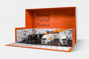 GCD 1:64 Mitsubishi Fuso Super Great Transport LBWK 3 trucks set special edition + 1 X Chase sport car included