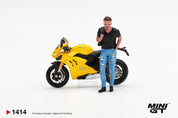 MINIGT 1/64 Ducati Panigale V4 S Giallo w/ figure