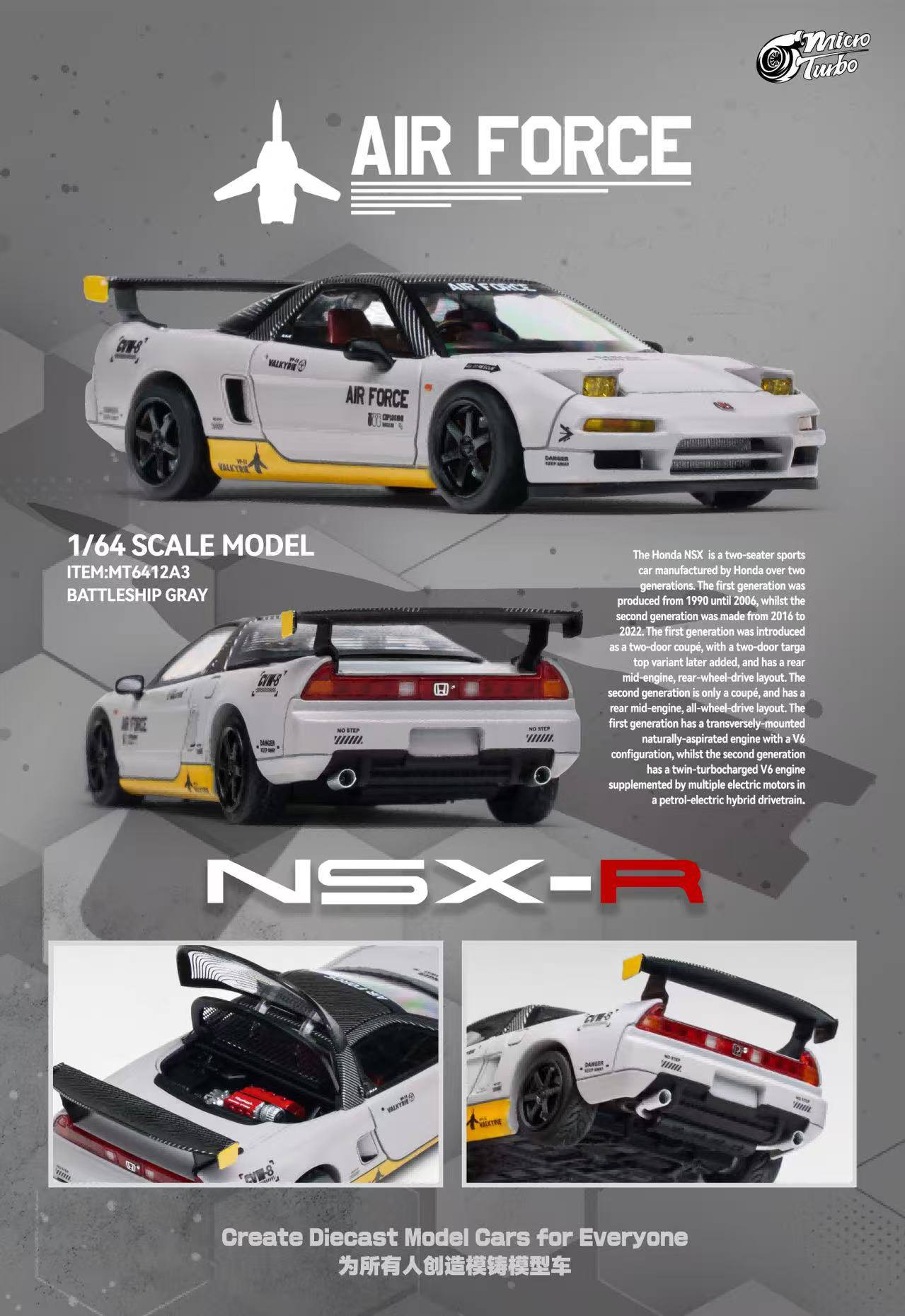 MicroTurbo MT 1:64 Alloy Model! NSX Gen1 Mk1 NA1 NSX-R