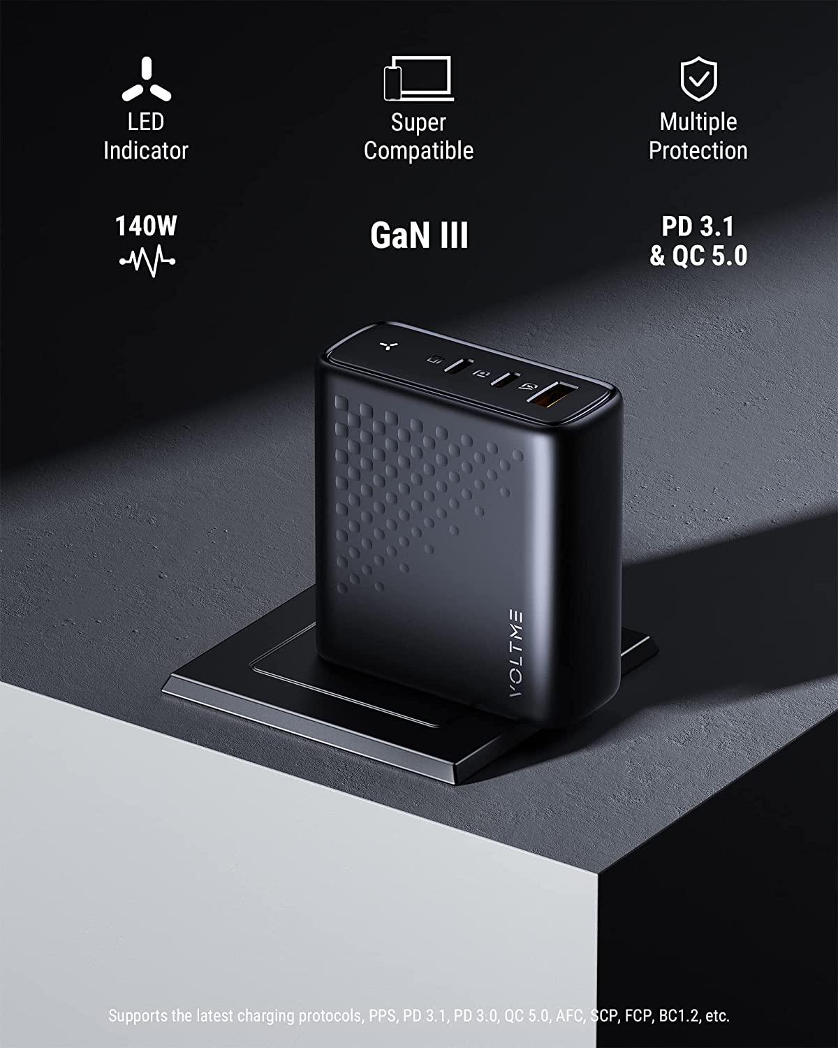 VOLTME, REVO 140 PD3.1 CCA, PPS FAST CHARGER (GAN III TECH) | BLACK