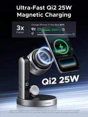 UGREEN MagFlow Pro 2-in-1 Magnetic Wireless Charging Stand 25W
